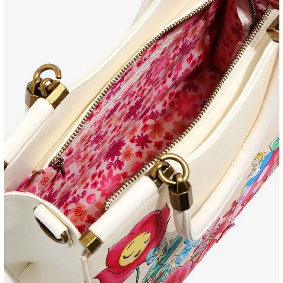 Loungefly Disney Alice in Wonderland Garden Flowers Satchel Crossbody Bag - Picture 4 of 12